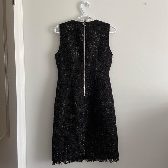 TWO PIECE MATCHING SET TWEED QUIET LUXURY FEMININE CLASSY BLACK & WHITE FRINGE - Picture 6 of 13